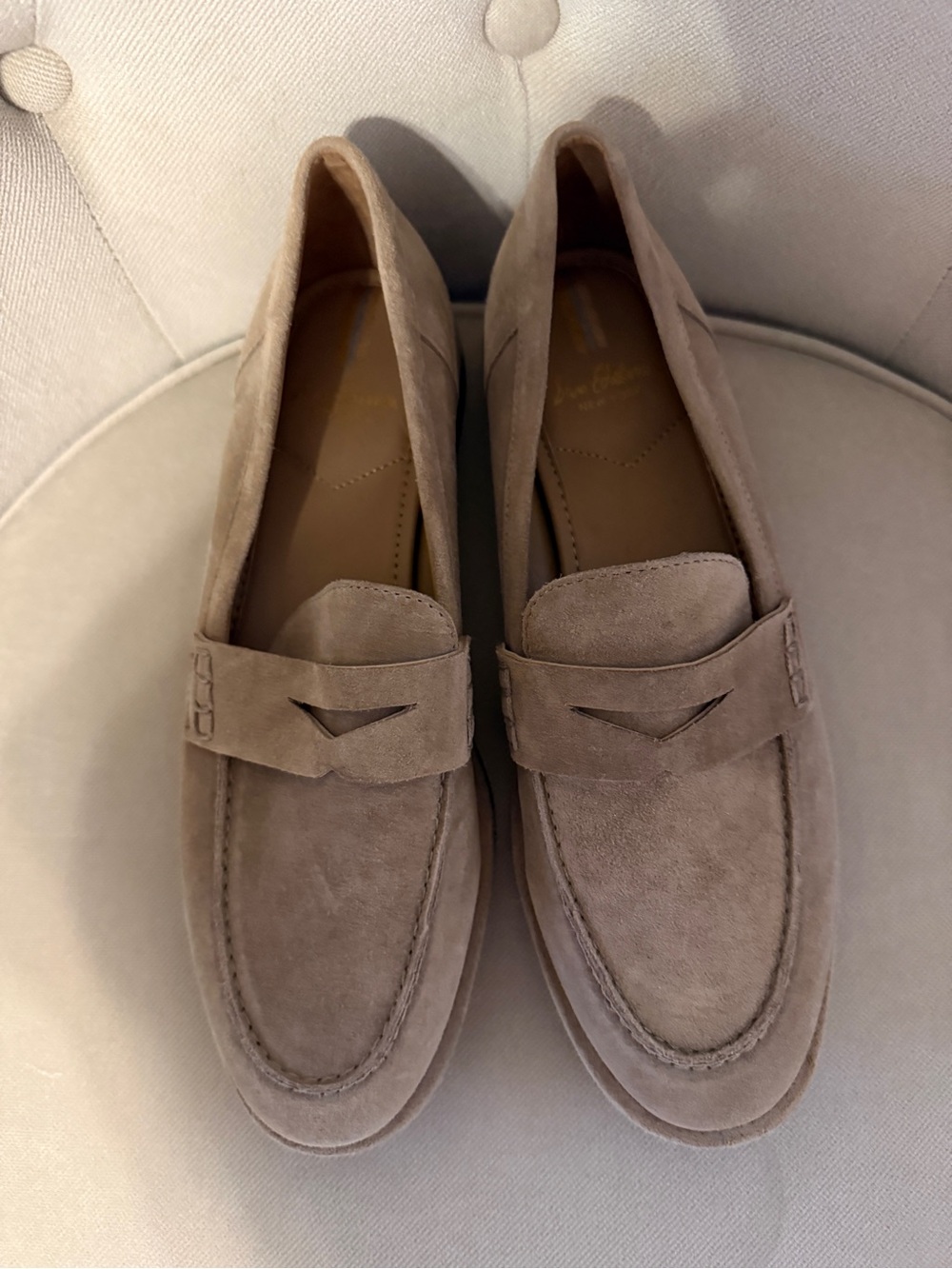 Sam Edelman Suede Penny Loafers in Taupe